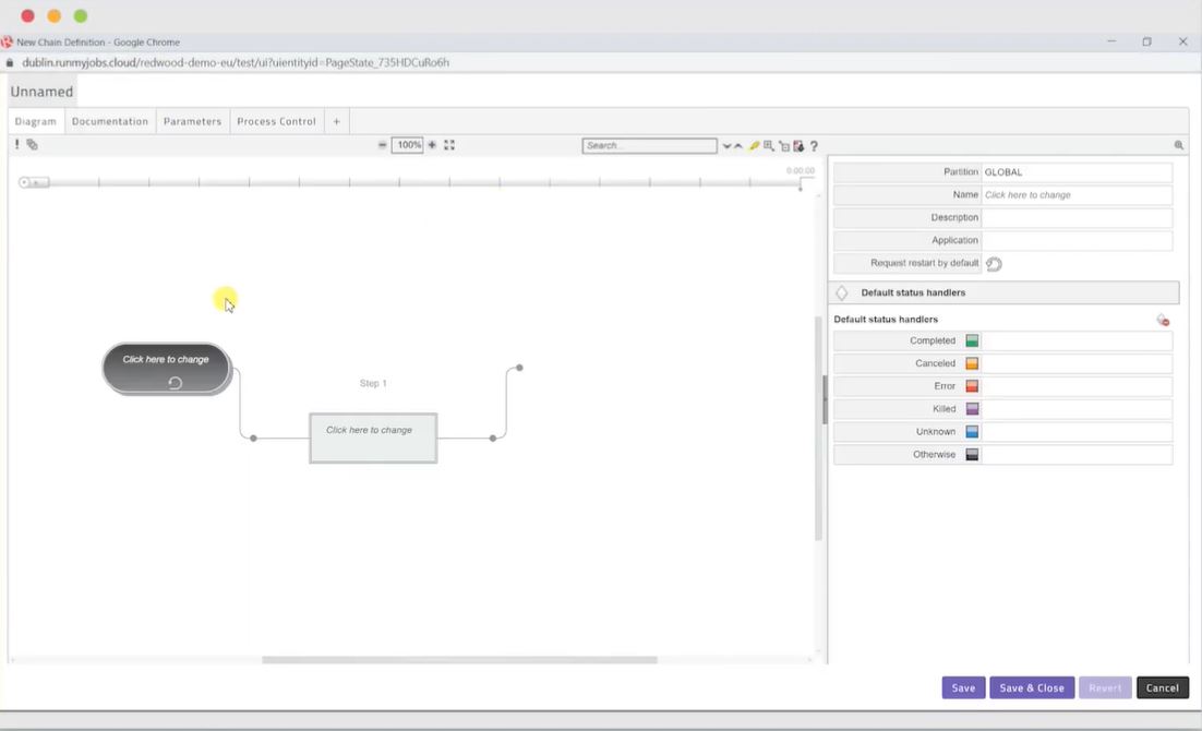 screenshot of Redwood RunMyJobs